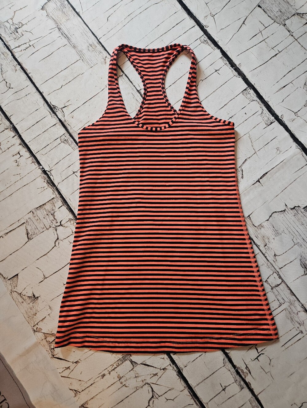 Lululemon Cool Racerback Tank Size 6 Classic Stripe Light Flare Inkwell Luon